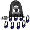 Sack-O-Phones 8-Piece Headphone Set with Jack Box & Carry Bag
