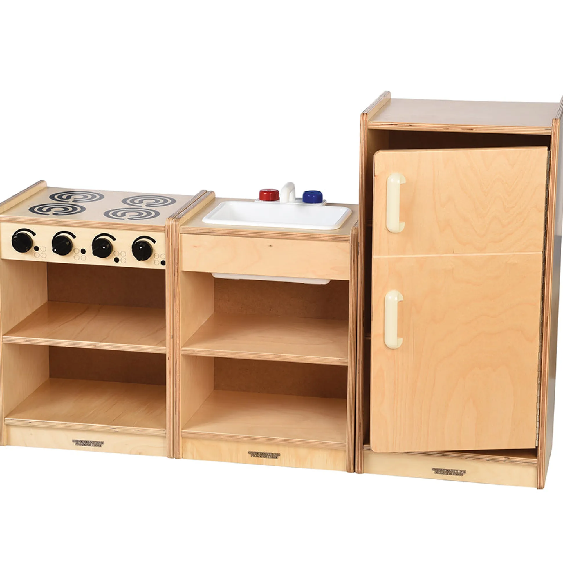Safe-Play Eco-Friendly Toddler Toy Kitchen | 3 Piece Set