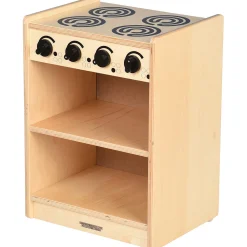 Safe-Play Eco-Friendly Wooden Toddler Kitchen Stove