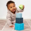 Scandi Nesting Silicone Blocks | Soft Baby Stacking Cubes with Ocean Animal Designs, Water Play Features & Sensory Learning