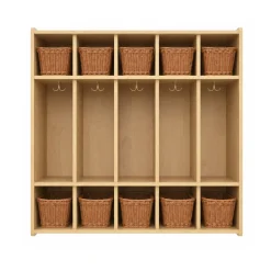 5-Section Preschool Locker & Basket Organization Center