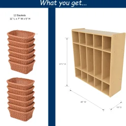 5-Section Preschool Locker & Basket Organization Center