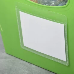 Self-Adhesive Labeling Pockets | 25 Clear Pockets with Inserts for Classroom & Storage Organization