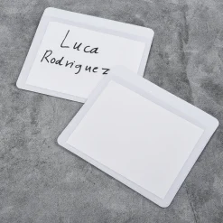 Self-Adhesive Labeling Pockets | 25 Clear Pockets with Inserts for Classroom & Storage Organization