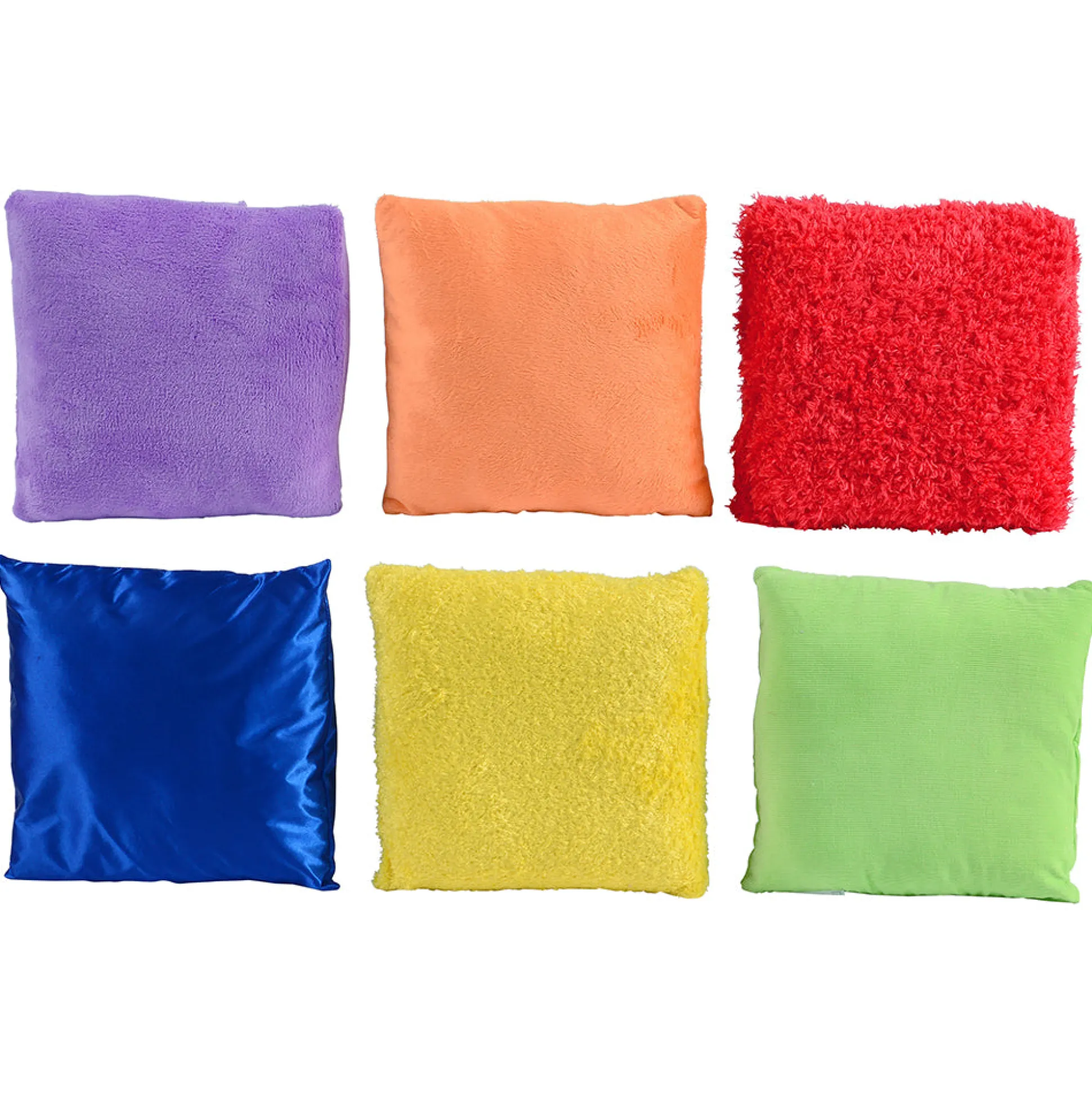 Sensory 9" Square Textured Pillows | 6 PC Set