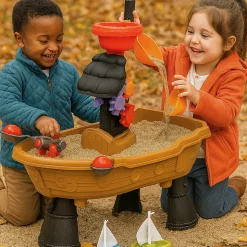 Sensory Voyage Sand & Water Table – Indoor/Outdoor Ship-Themed Water Play Table for Toddlers 18+ Months