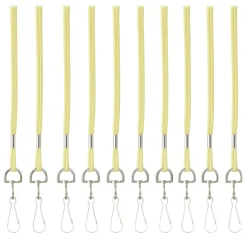 Set of 10 Yellow Nylon Lanyards with Swivel Clip – 36” Long