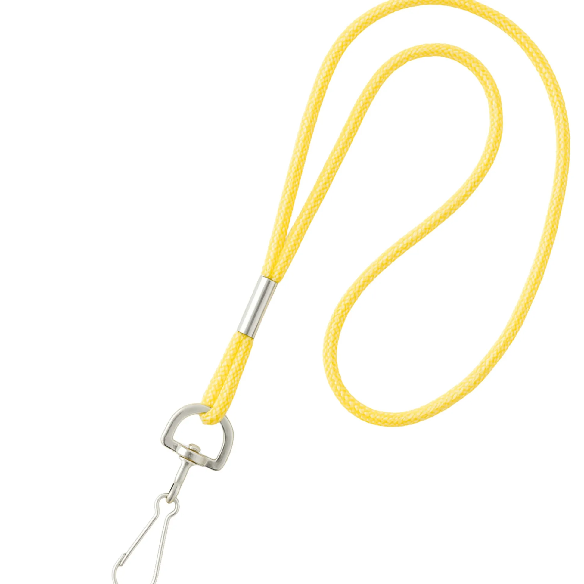 Set of 10 Yellow Nylon Lanyards with Swivel Clip – 36” Long