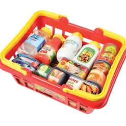 Shopping Basket with Play Food | 23-Piece Pretend Grocery Set