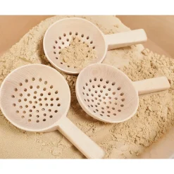 Short Handle Wooden Spoons | Montessori Sensory & Sand Play Tools 3-Piece Set