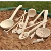 Sift Scoopers & Skimmers | 12-Piece Set of Wooden Sensory Exploration Tools for Sand, Water & Mud Play