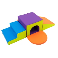 Single Tunnel Plus Climber | Foam Indoor Playset with Slide, Tunnel & Stairs
