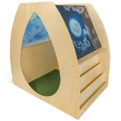 Sky View Sanctuary Reading Nook | Biophilic Quiet Space with Shelving for Early Learning Classrooms