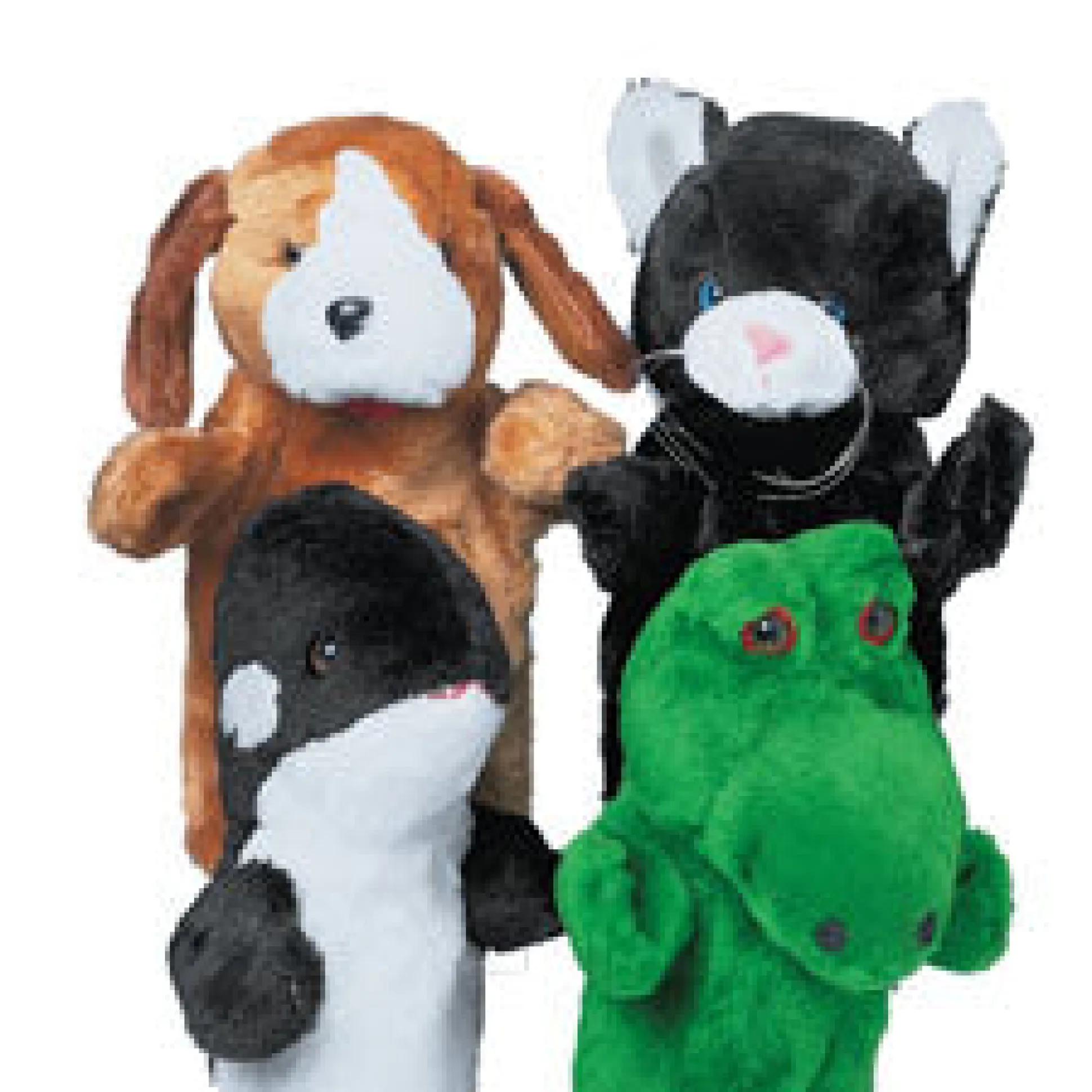 Slip-On Soft Toddler Puppet Set of 4 - Cat, Dog, Whale & Dragon