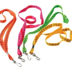 Smiley Face Lanyards – Assorted Neon Colors (Set of 12)