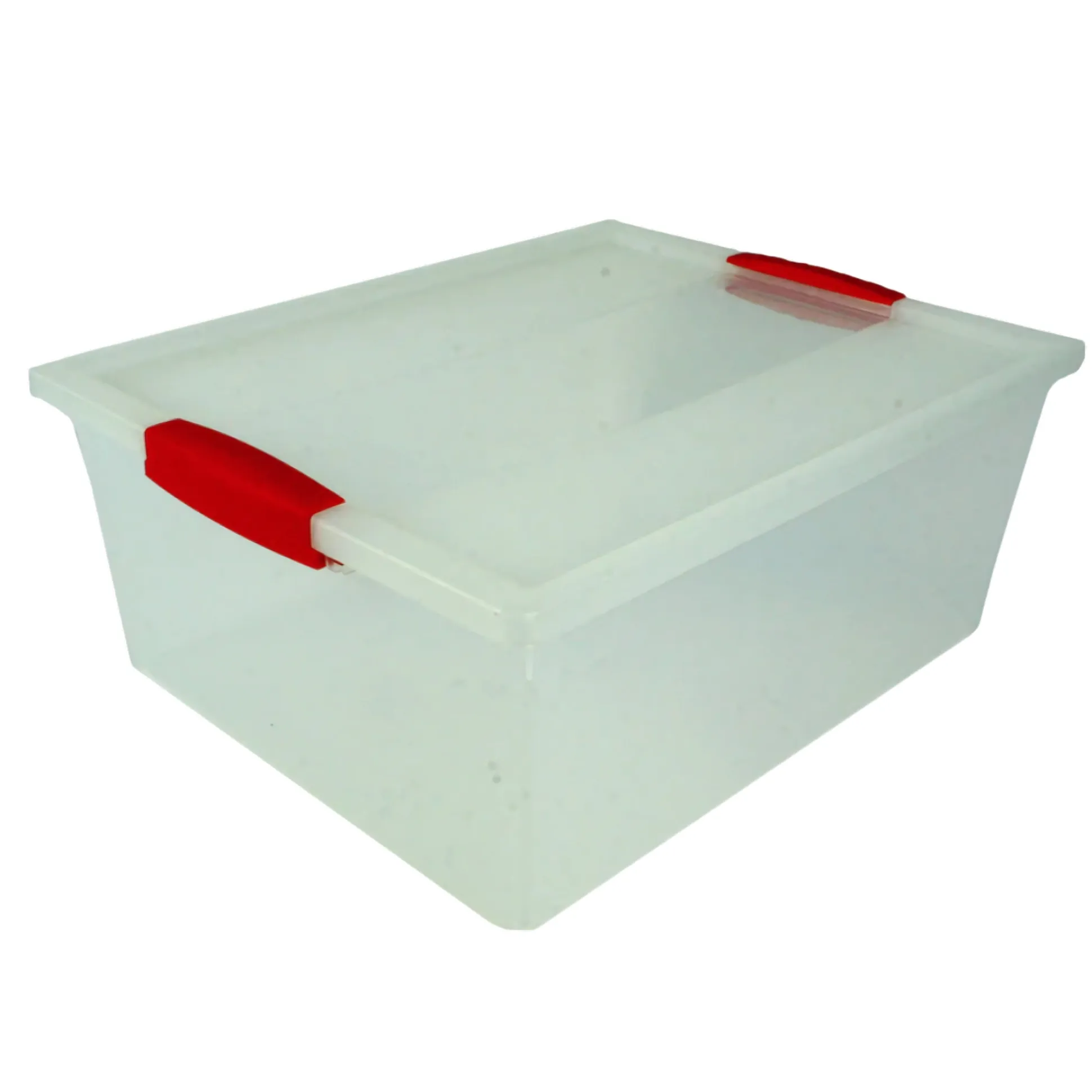 Snap Handle Storage Tote with Latching Lid – Stackable Plastic Organizer Bin for Home, Classroom, Office, Toys, Crafts – 14.25" x 11.5" x 5.75"