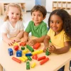 Snap-N-Play Wooden Building Set | 65-Piece Connectable Blocks
