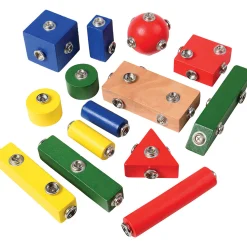 Snap-N-Play Wooden Building Set | 65-Piece Connectable Blocks