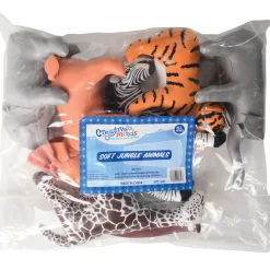 Soft Jungle Animals Set | 6-Piece Vinyl Safari Figures | All Ages