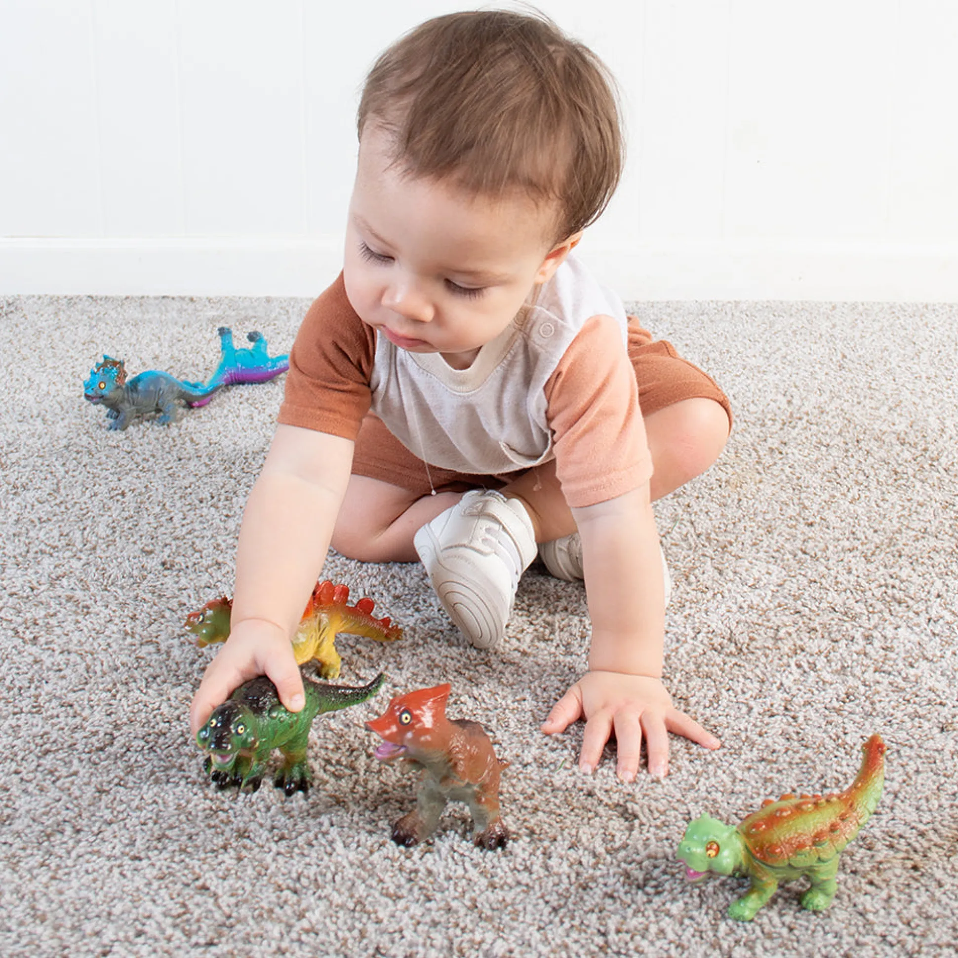 Soft Squeezable Dinosaur Set | 6 Washable Toys