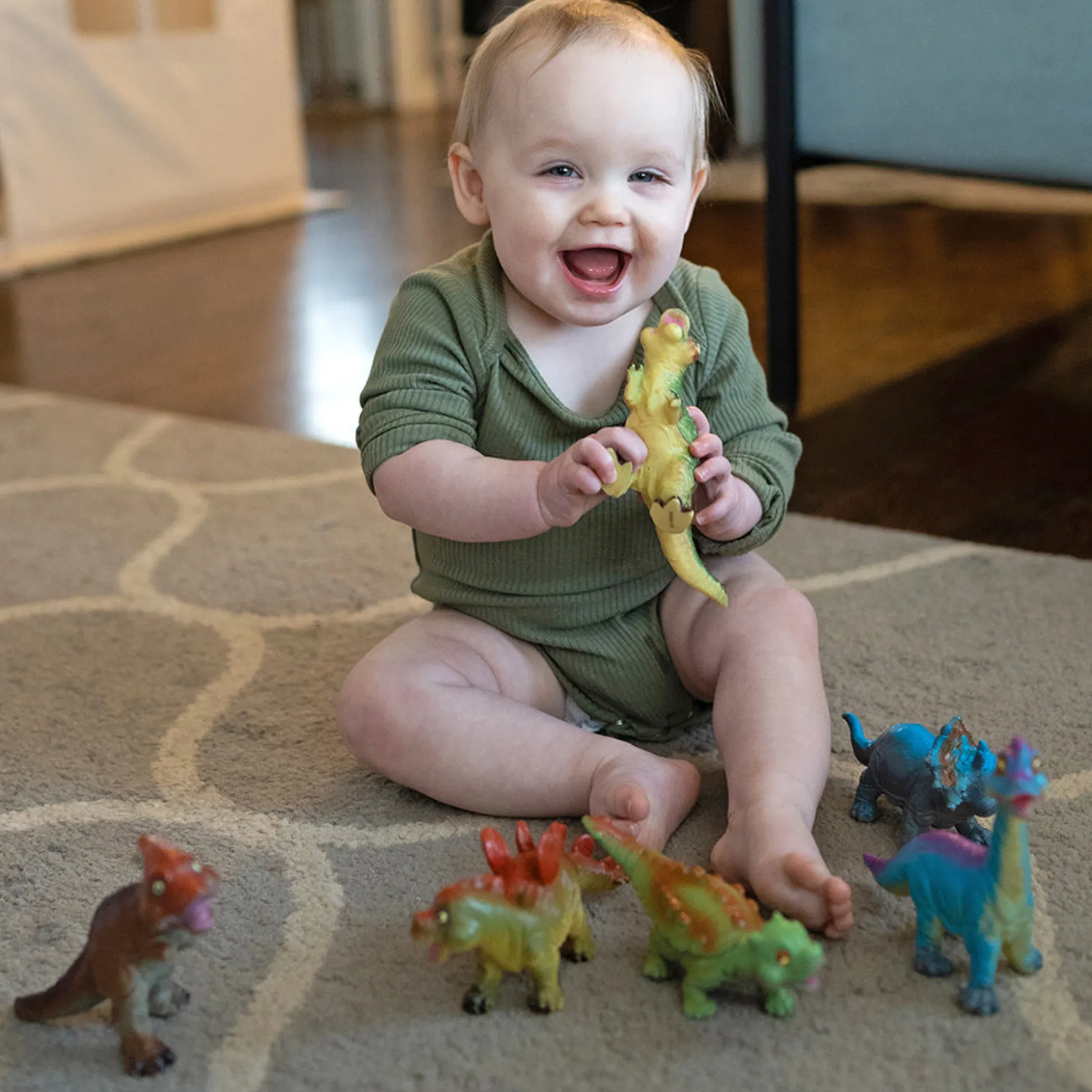 Soft Squeezable Dinosaur Set | 6 Washable Toys