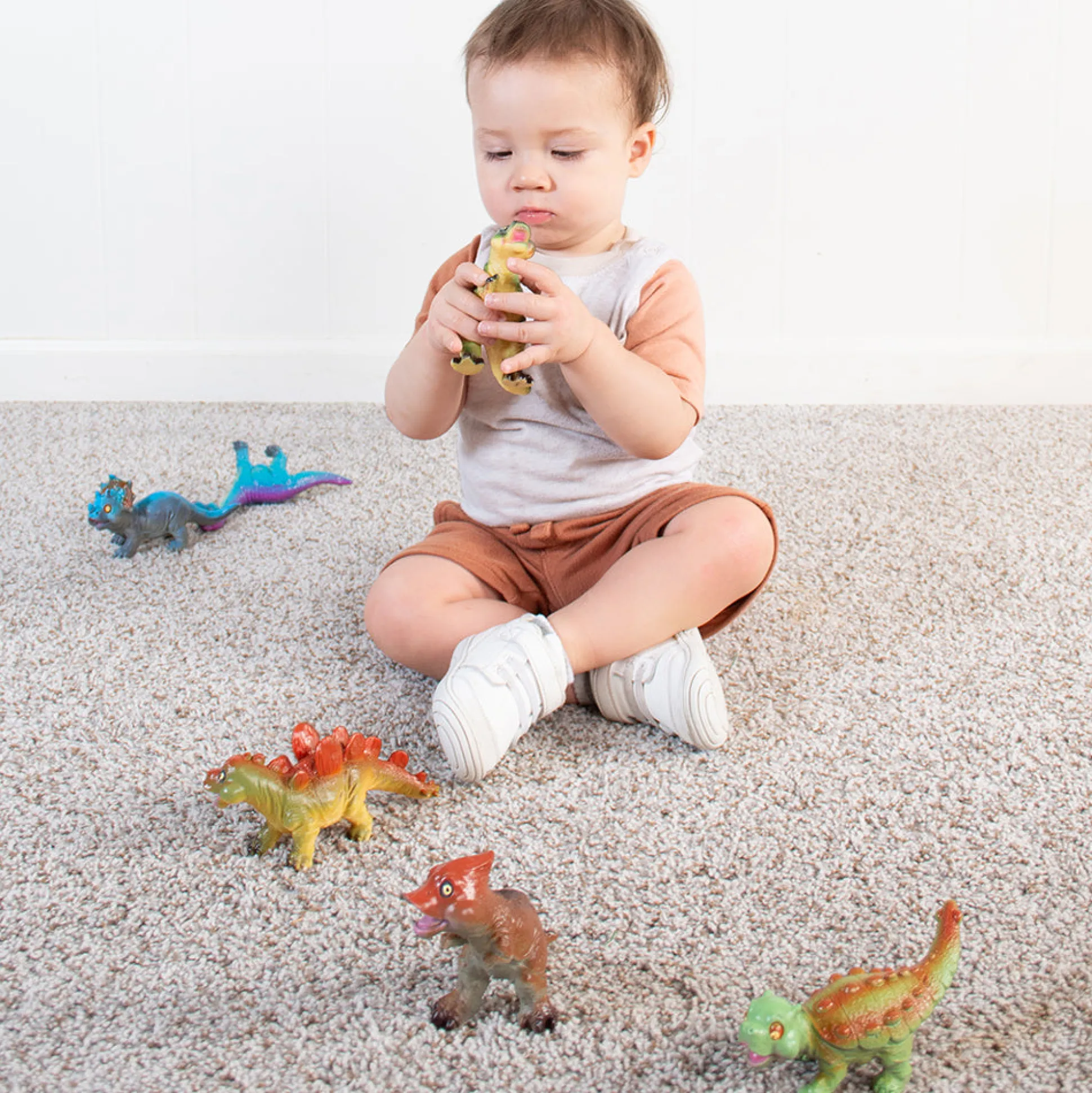 Soft Squeezable Dinosaur Set | 6 Washable Toys