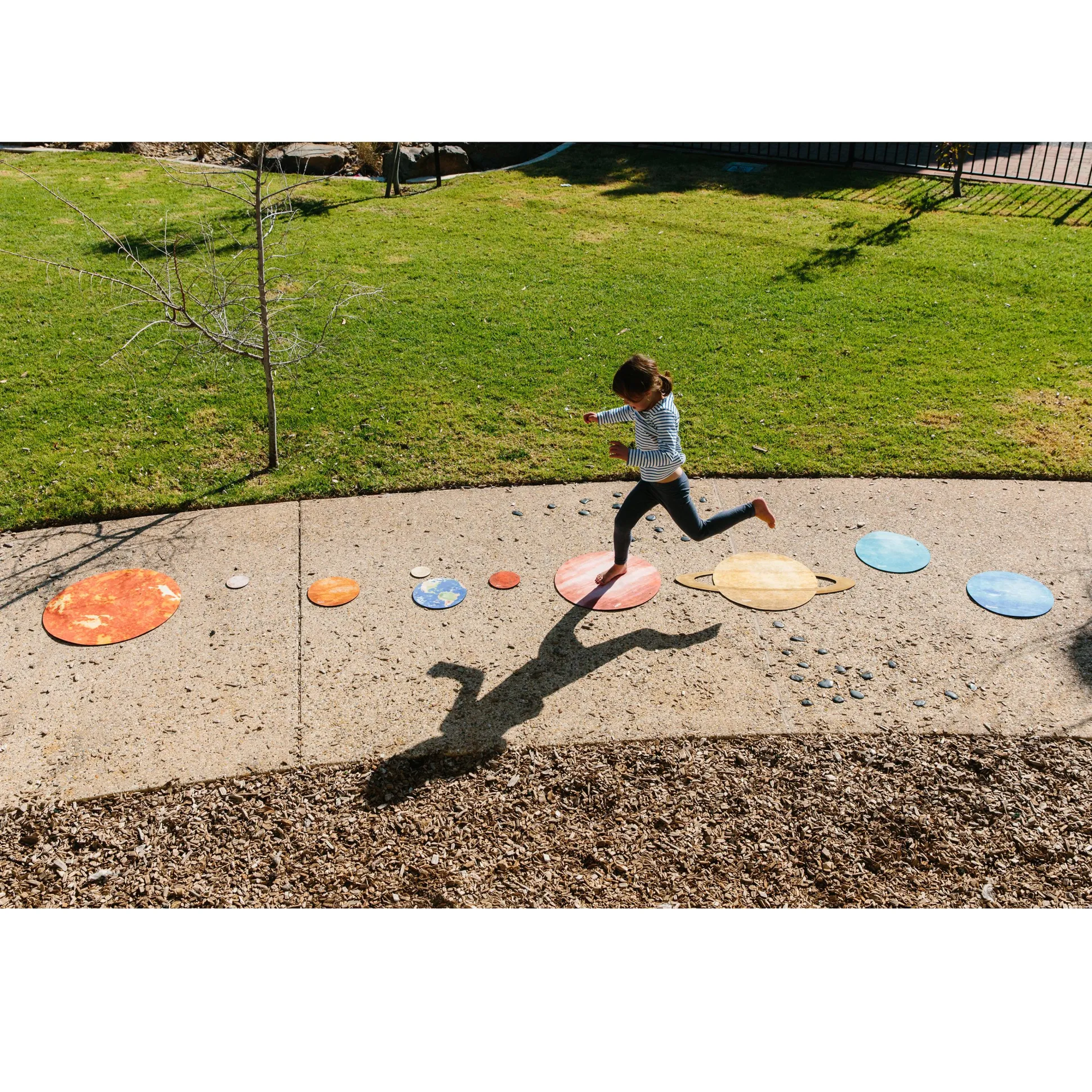 Solar System Floor Mats for Kids – 10-Piece Indoor/Outdoor Space-Themed Seating Set with Non-Slip Rubber Backing & Labeled Planets