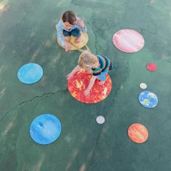 Solar System Floor Mats for Kids – 10-Piece Indoor/Outdoor Space-Themed Seating Set with Non-Slip Rubber Backing & Labeled Planets