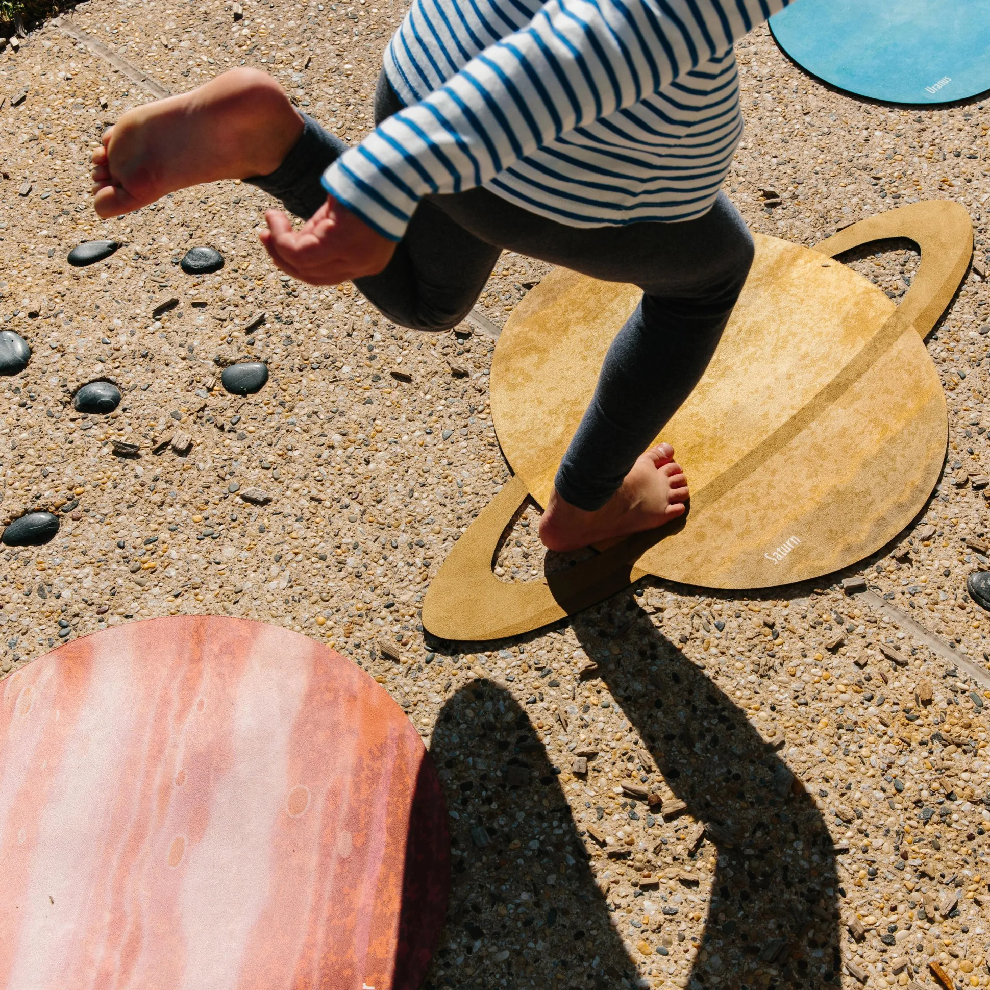 Solar System Floor Mats for Kids – 10-Piece Indoor/Outdoor Space-Themed Seating Set with Non-Slip Rubber Backing & Labeled Planets