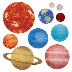 Solar System Floor Mats for Kids – 10-Piece Indoor/Outdoor Space-Themed Seating Set with Non-Slip Rubber Backing & Labeled Planets