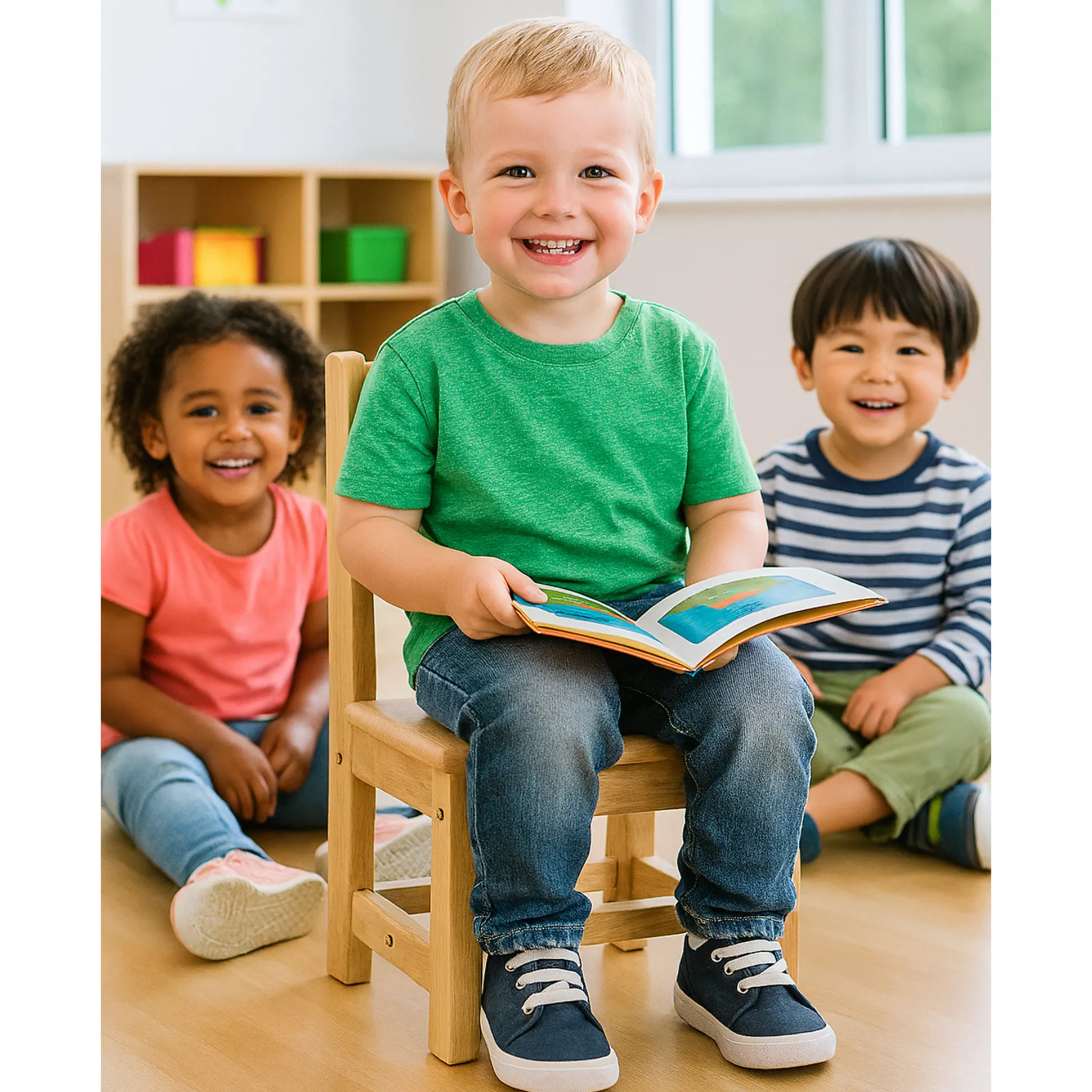 Solid Hardwood Child-Sized Chair | 10" Seat Height, Durable & Safe Classroom Seating