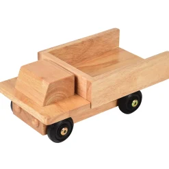 Solid Hardwood Dump Truck | Classic Wooden Toy Truck with Rubber Wheels