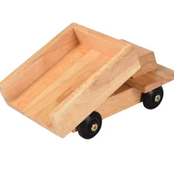 Solid Hardwood Dump Truck | Classic Wooden Toy Truck with Rubber Wheels