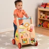 Solid Wood Activity Walker | Sensory Exploration with Spinning Mirror & Gears & Mazes