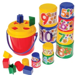 Sort, Count & Stack Toddler Cup Set | Stacking, Sorting & Counting Activity for Ages 12M+