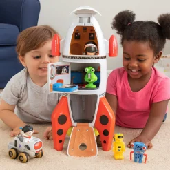 Space Mission Rocket Ship Playset with Sounds | 7-Piece Astronaut & Alien Adventure Set