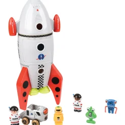 Space Mission Rocket Ship Playset with Sounds | 7-Piece Astronaut & Alien Adventure Set