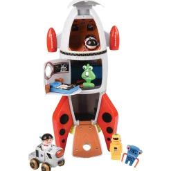 Space Mission Rocket Ship Playset with Sounds | 7-Piece Astronaut & Alien Adventure Set