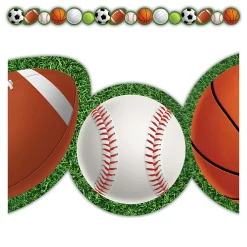 Sports Die-Cut Bulletin Board Border Trim, 12-Pack