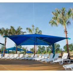 Square Cantilever Umbrella Shade Shelter | Commercial UV Protection for Playgrounds & Picnic Areas
