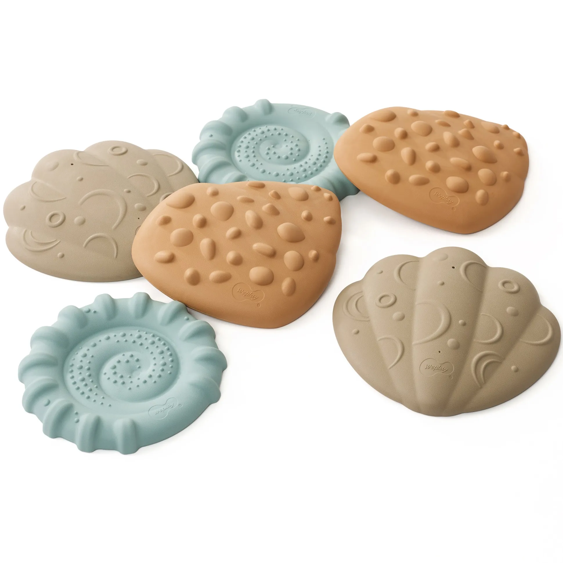 Squishy Tactile Shells Sensory Stepping Set | Textured Balance & Foot Therapy Stones with Multiple Firmness Levels