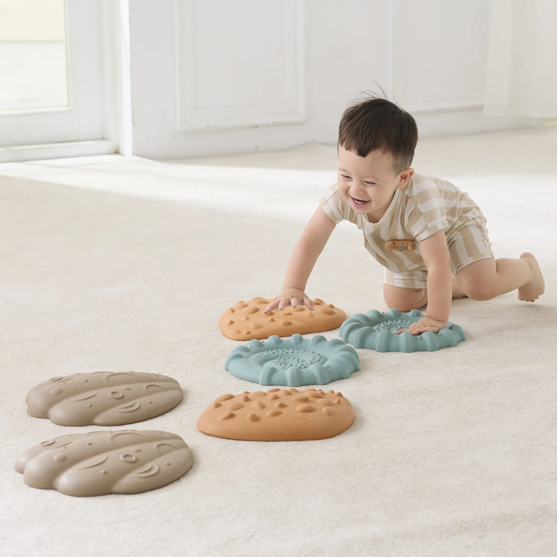 Squishy Tactile Shells Sensory Stepping Set | Textured Balance & Foot Therapy Stones with Multiple Firmness Levels