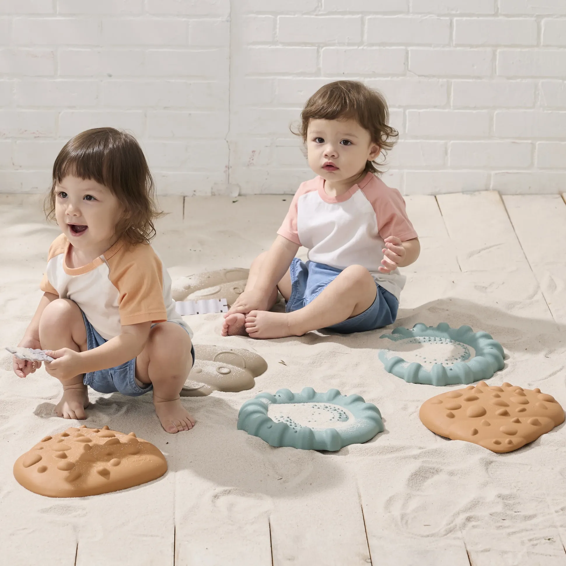 Squishy Tactile Shells Sensory Stepping Set | Textured Balance & Foot Therapy Stones with Multiple Firmness Levels