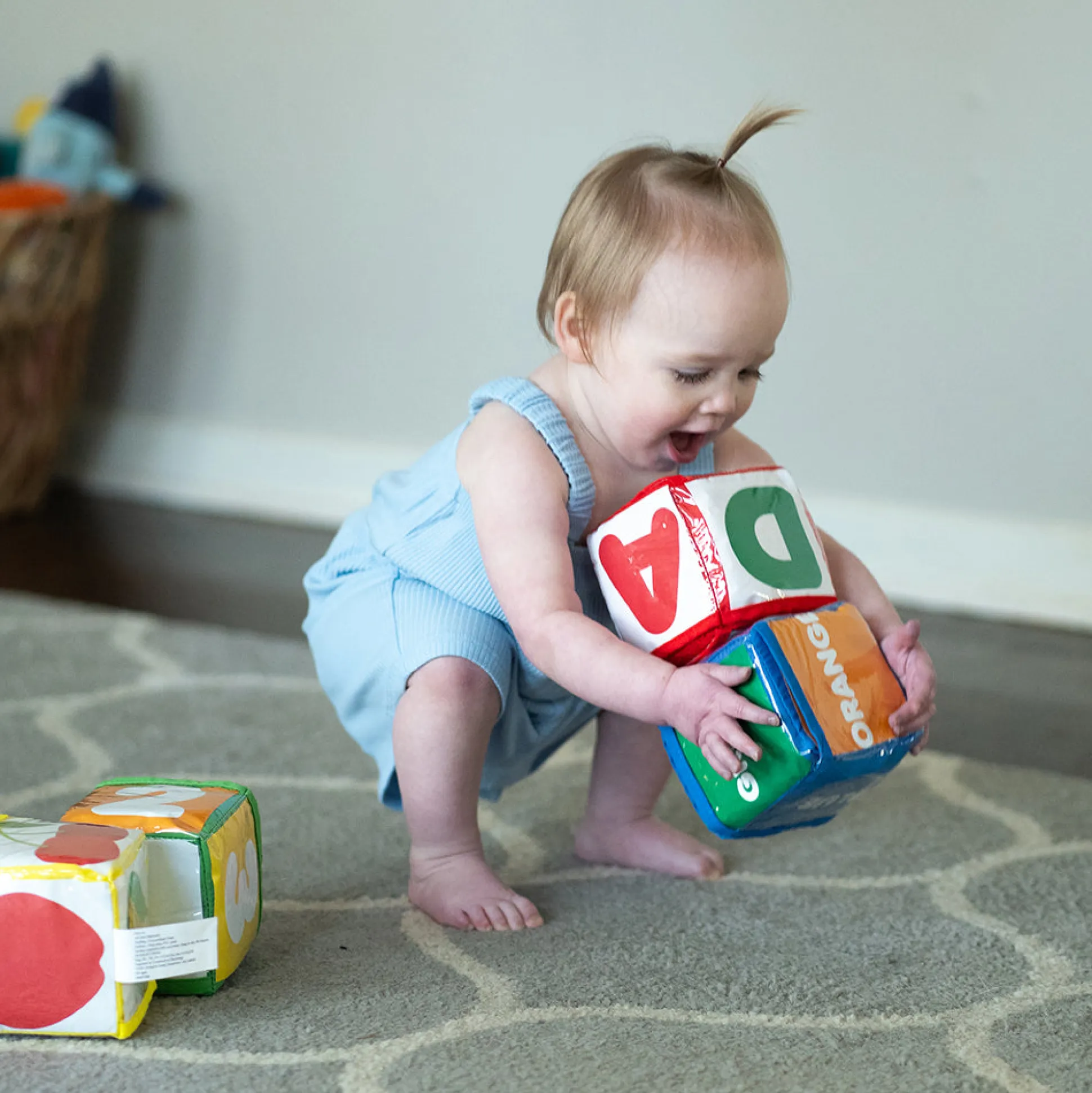Stacking Blocks with Photo Pockets | 4-Piece Soft Foam Learning Set