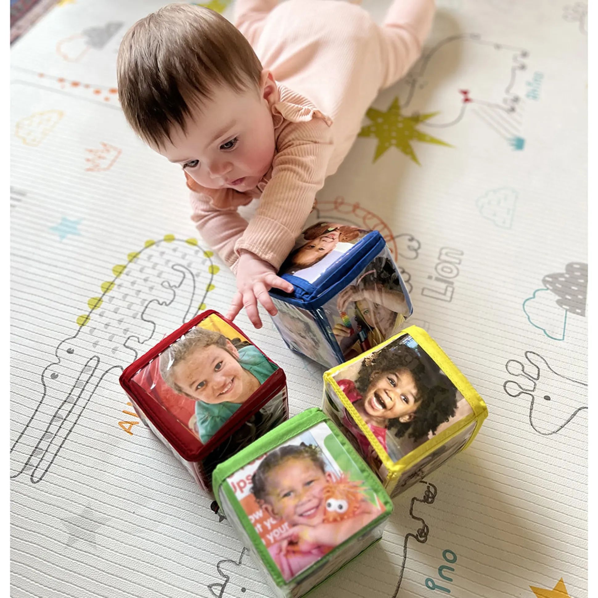 Stacking Blocks with Photo Pockets | 4-Piece Soft Foam Learning Set