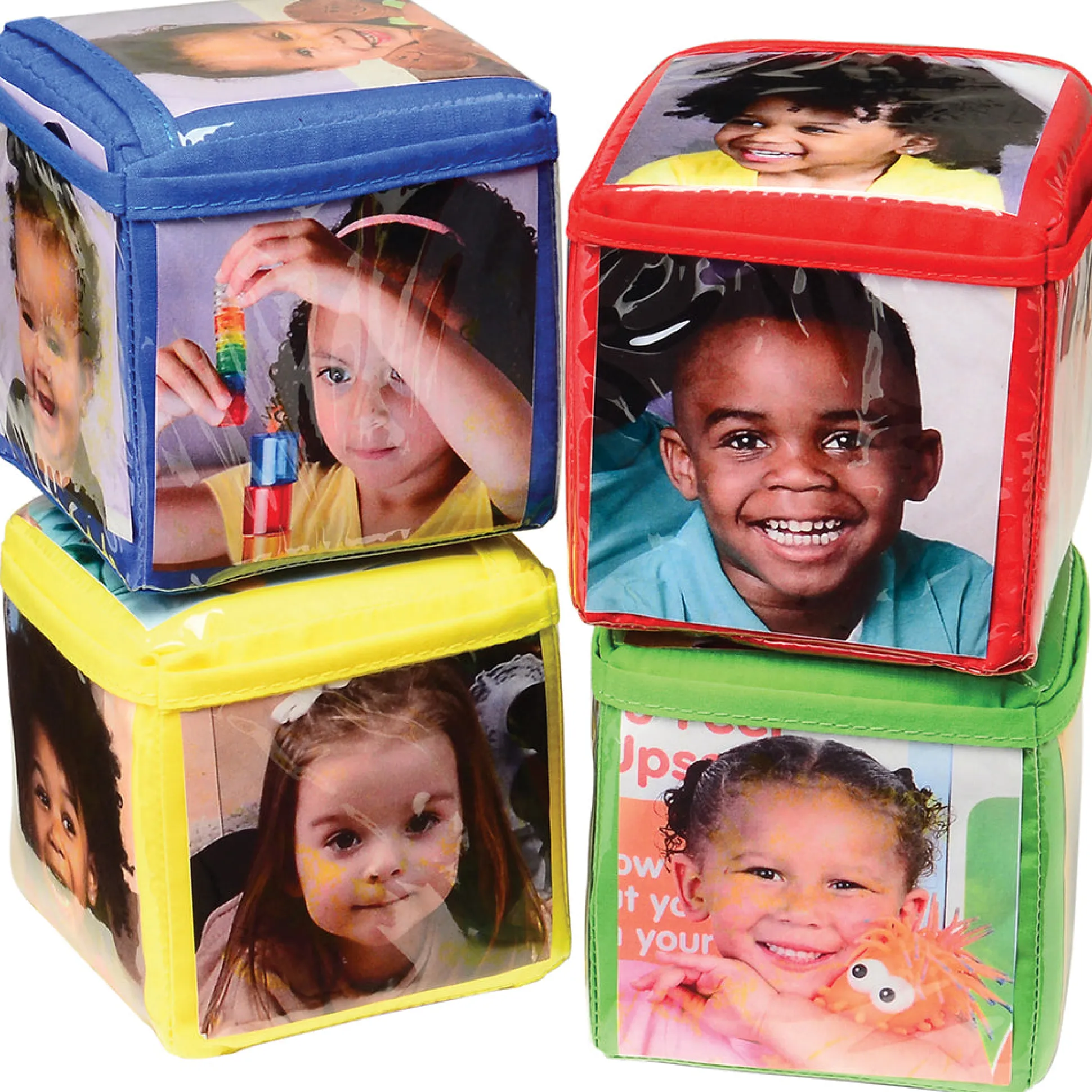 Stacking Blocks with Photo Pockets | 4-Piece Soft Foam Learning Set