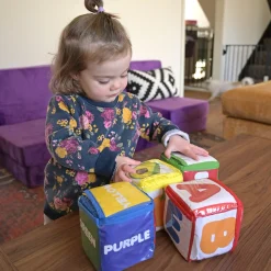 Stacking Blocks with Photo Pockets | 4-Piece Soft Foam Learning Set