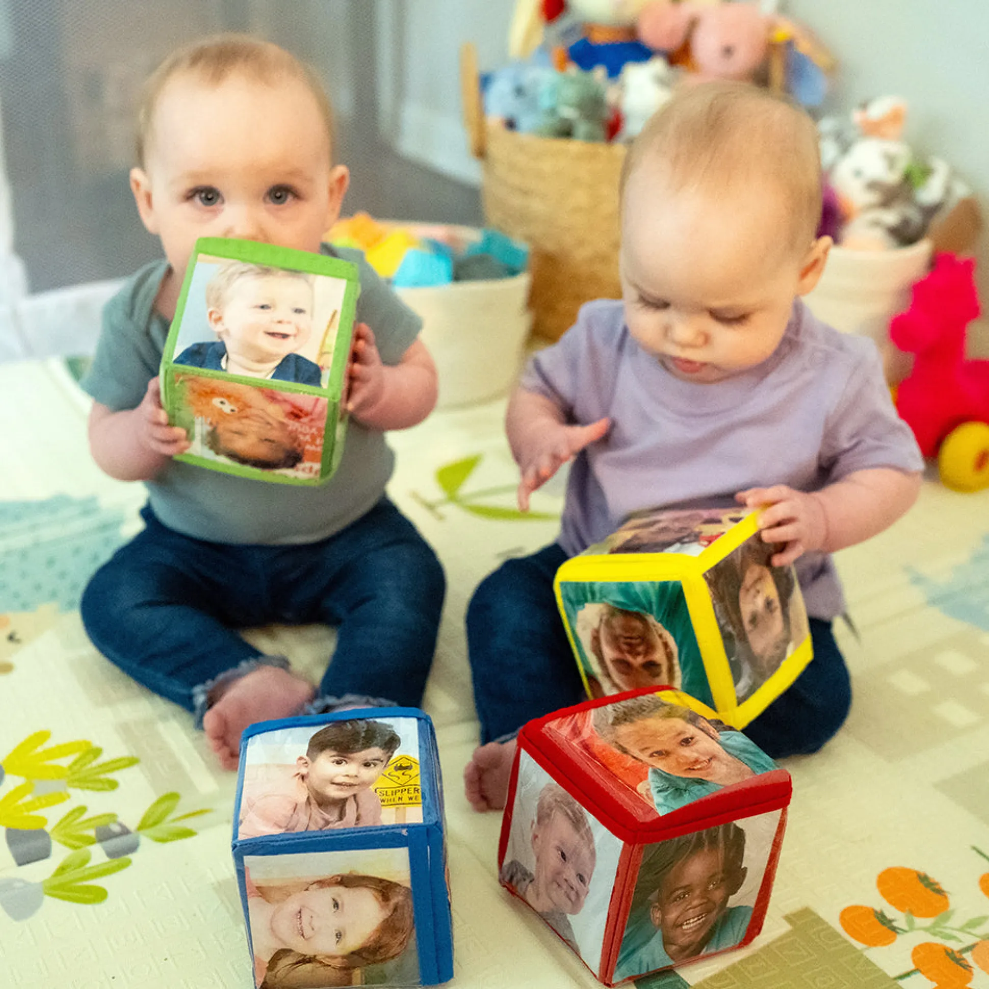 Stacking Blocks with Photo Pockets | 4-Piece Soft Foam Learning Set