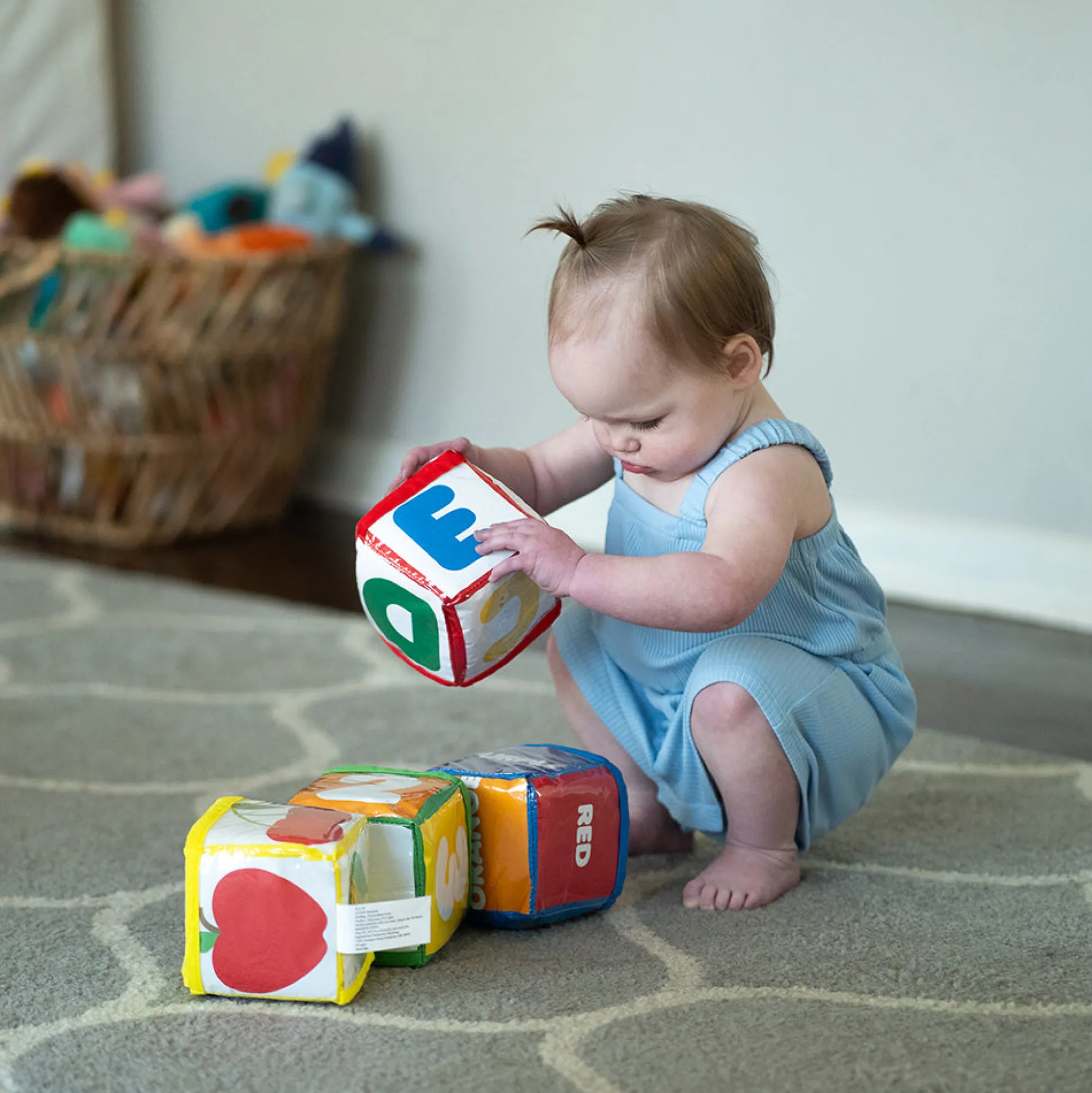 Stacking Blocks with Photo Pockets | 4-Piece Soft Foam Learning Set