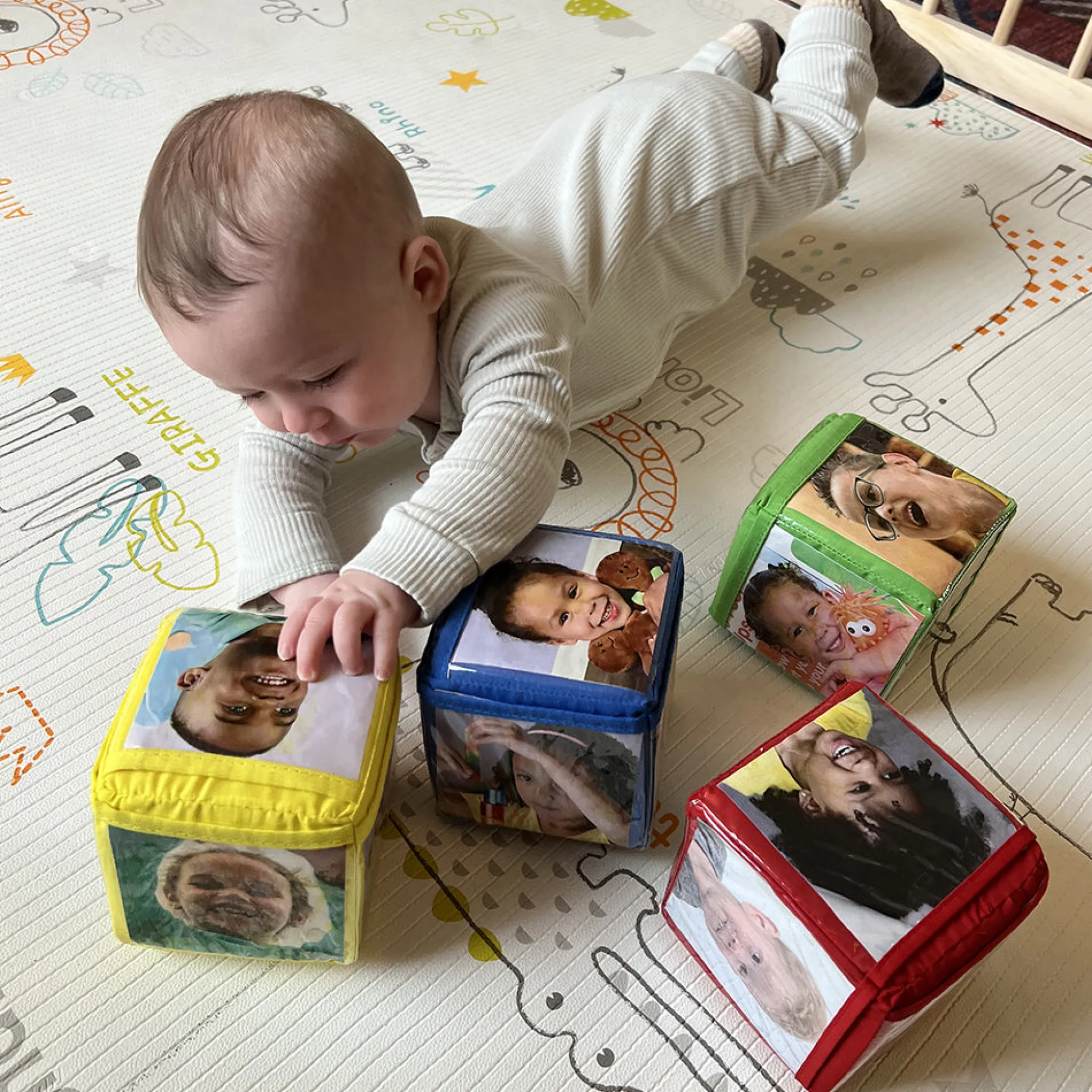 Stacking Blocks with Photo Pockets | 4-Piece Soft Foam Learning Set